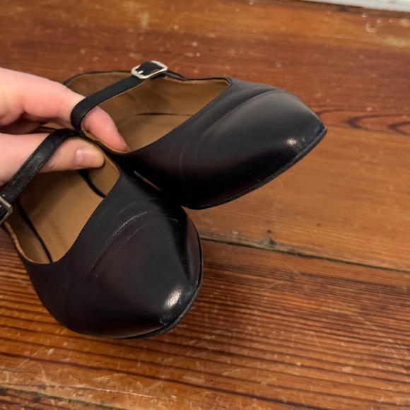 Flattered Camila Black Leather Mary Jane Flats Buckle Women's Sz 7 / EU 37 Spain - Picture 10 of 10